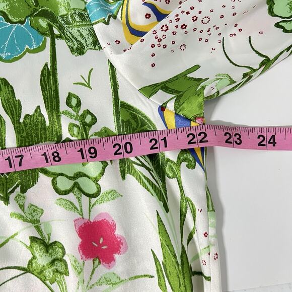 Natori Women's Kaftan Kimono Large Under The Sea Fish Pockets Zip Up Multicolor - Picture 12 of 14